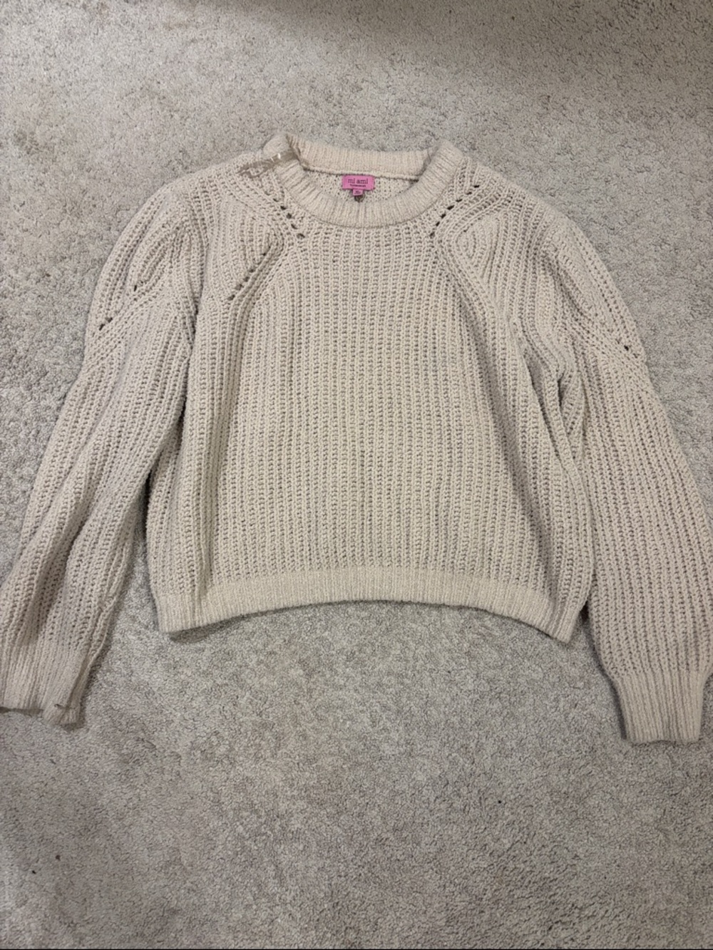 Cozy Cream Knit Women's Sweater - Lightweight Crewneck